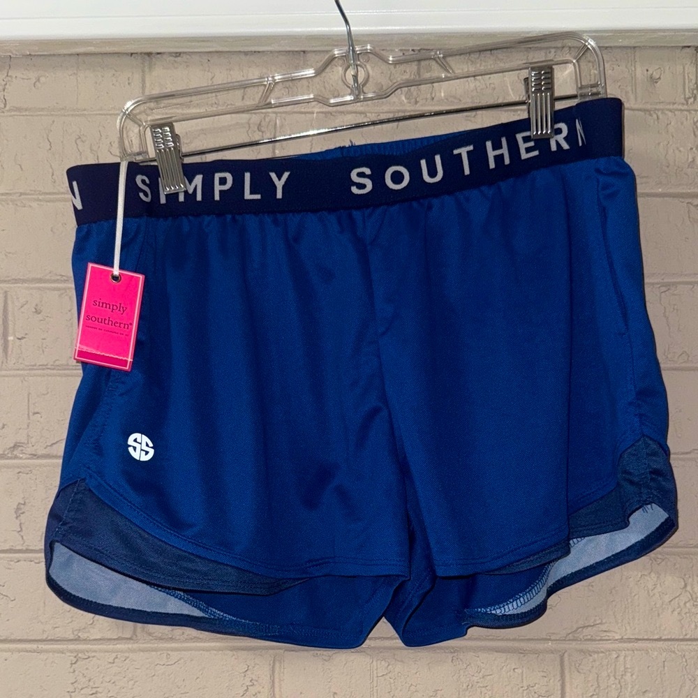 Simply Southern Women's Blue Athletic Shorts. XXL. NWT!
